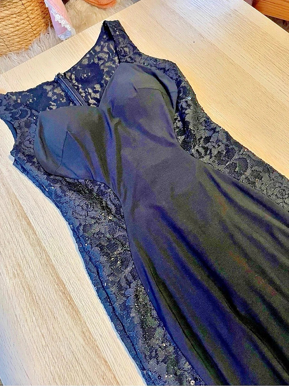 EVA USA Black Lace Maxi Dress Like New